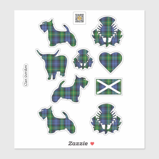 Sticker Clan Gordon Tartan (Feuille)