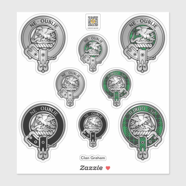 Sticker Clan Graham Crest & Tartan (Feuille)