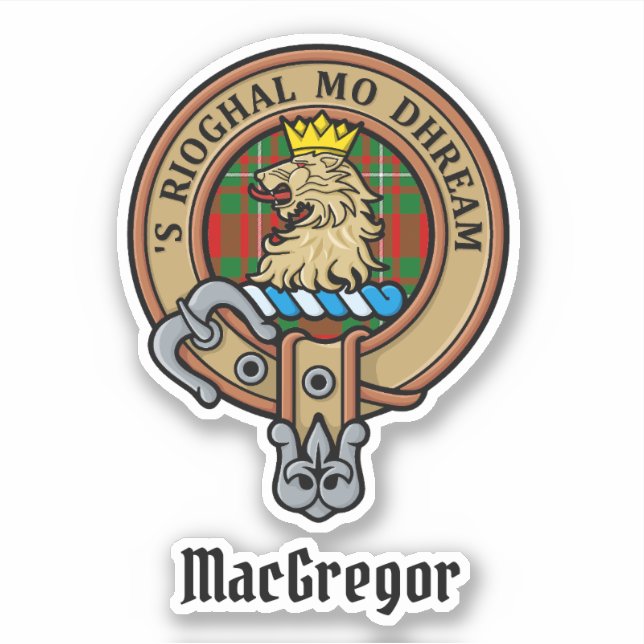 Sticker Clan Gregor Crest sur l'autocollant Tartan (Devant)