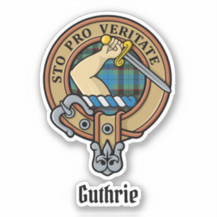 Sticker Clan Guthrie Crest sur Tartan