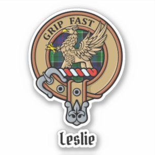 Sticker Clan Leslie Crest sur la chasse Tartan