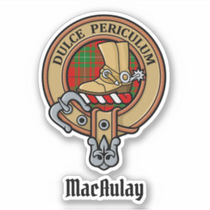 Sticker Clan MacAulay Crest sur l'autocollant Tartan
