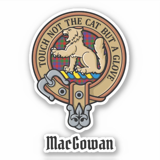 Sticker Clan MacGowan Crest sur Tartan (Devant)