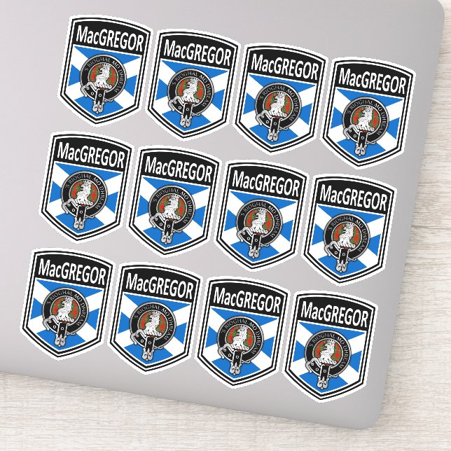 Sticker Clan MacGregor Crest & Tartan Saltire (Détail)