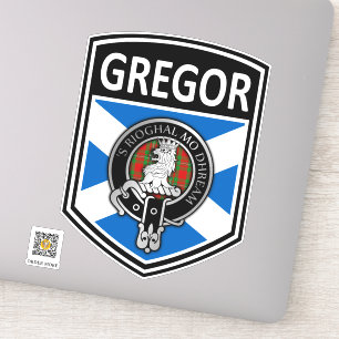 Sticker Clan MacGregor Crest & Tartan Saltire - Gregor
