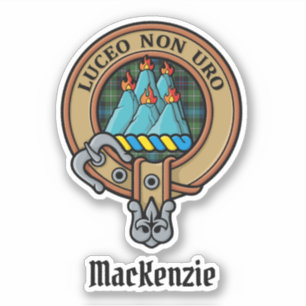 Sticker Clan MacKenzie Crest sur l'autocollant Tartan