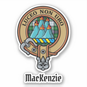 Sticker Clan MacKenzie Crest sur l'autocollant Tartan