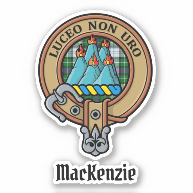 Sticker Clan MacKenzie Crest sur l'autocollant Tartan (Devant)