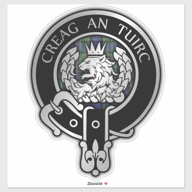 Sticker Clan MacLaren Crest & Tartan (Feuille)