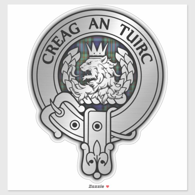Sticker Clan MacLaren Crest & Tartan (Feuille)