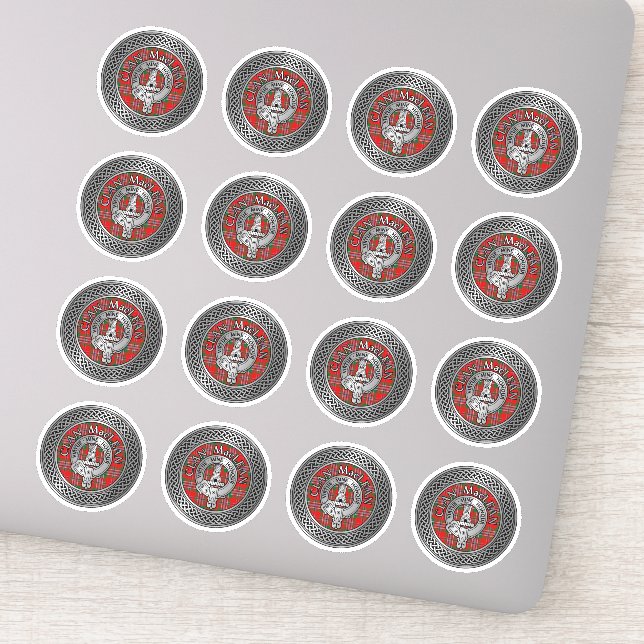 Sticker Clan MacLean Crest & Tartan Knot (Détail)
