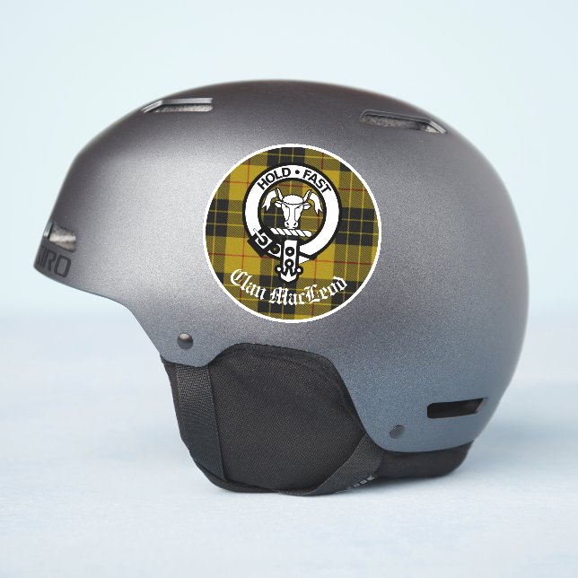 Sticker Clan MacLeod Crest Tartan Décal de vinyle personna (Côté casque)