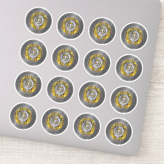 Sticker Clan MacLeod Crest & Tartan Knot (Détail)
