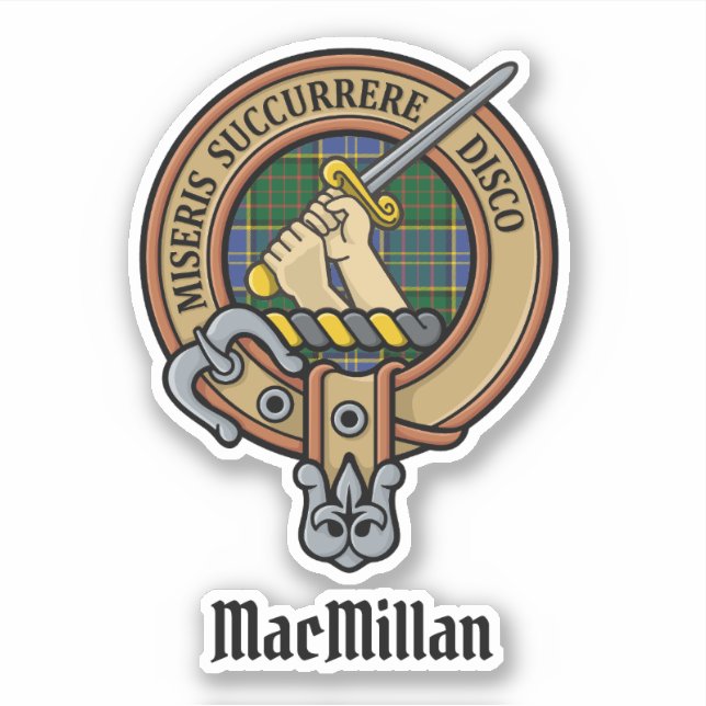 Sticker Clan MacMillan Crest sur la chasse Tartan (Devant)