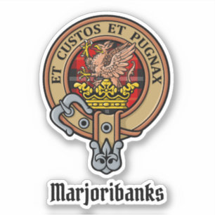 Sticker Clan Marjoribanks crête sur Tartan