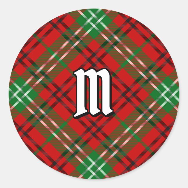 Sticker Clan Morrison Red Tartan Classic Round (Devant)