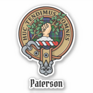 Sticker Clan Paterson Crest sur Tartan