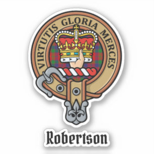 Sticker Clan Robertson Crest sur Tartan