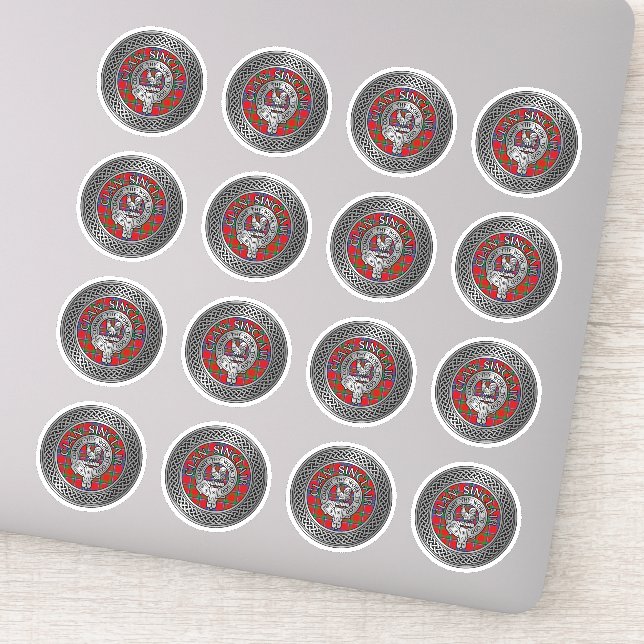 Sticker Clan Sinclair Crest et Tartan Knot (Détail)