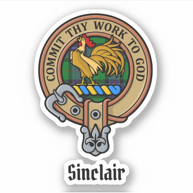 Sticker Clan Sinclair Crest sur la chasse Tartan (Devant)
