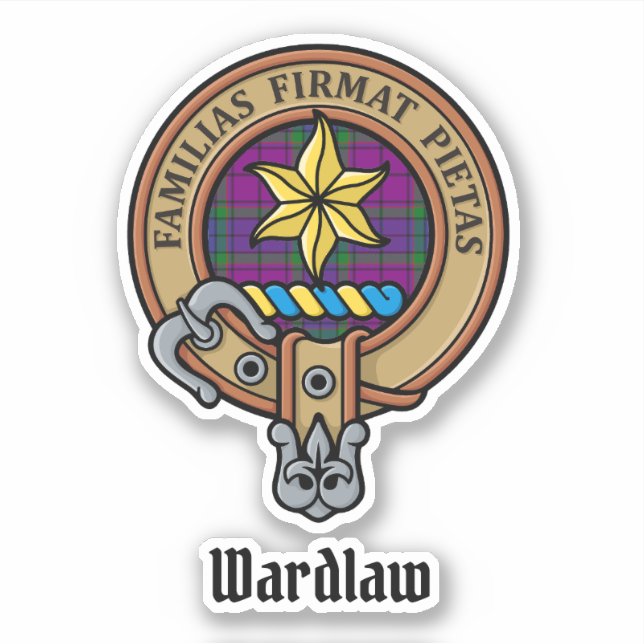 Sticker Clan Wardlaw Crest sur Tartan (Devant)