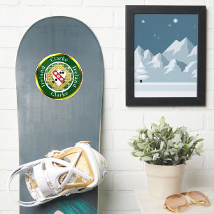 Sticker Clarke Irish Shield & Celtic Cross Personnalisé