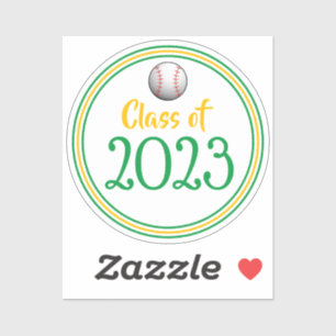 Sticker Classe de base-ball Green & Gold Année d'obtention