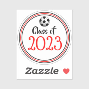 Sticker Classe de football rouge et noir Année d'obtention