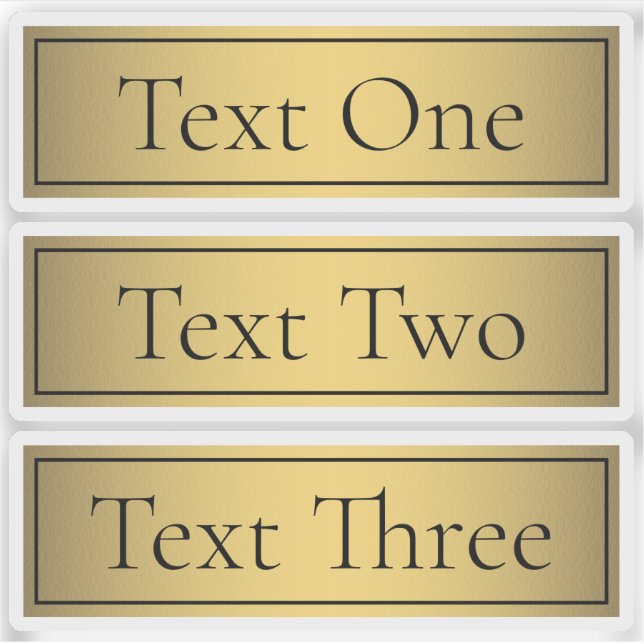 Sticker Classé Faux Gold v2 avec texte noir (Devant)