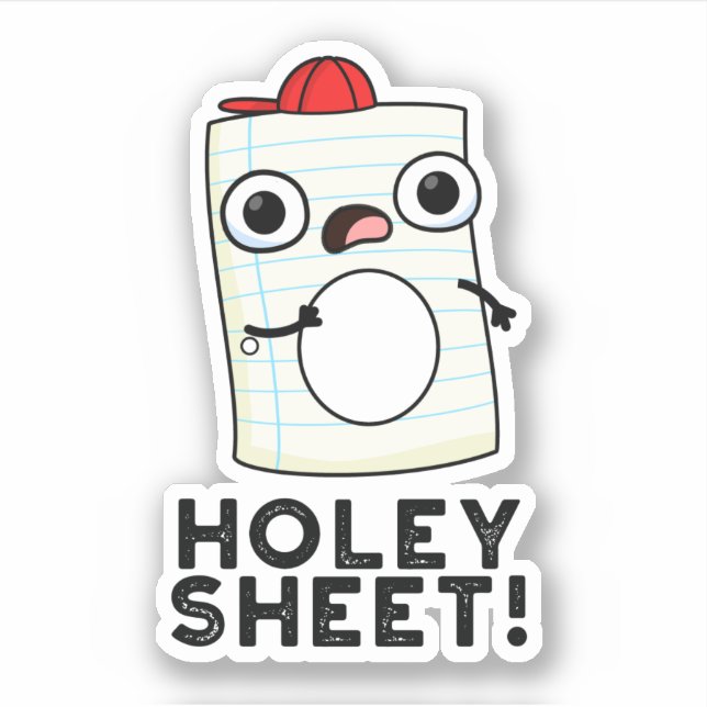 Sticker Classeur de papier drôle de feuille Holey (Devant)
