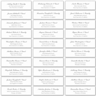 Sticker Classic Cursive Script Mariage Nom d'invité Adress