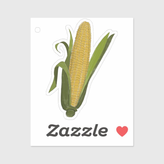 Sticker Classic Ear of Corn Illustration (Feuille)