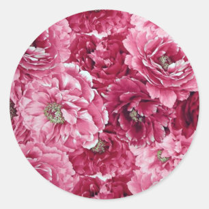 Sticker Classic Pink Peonies Clusters