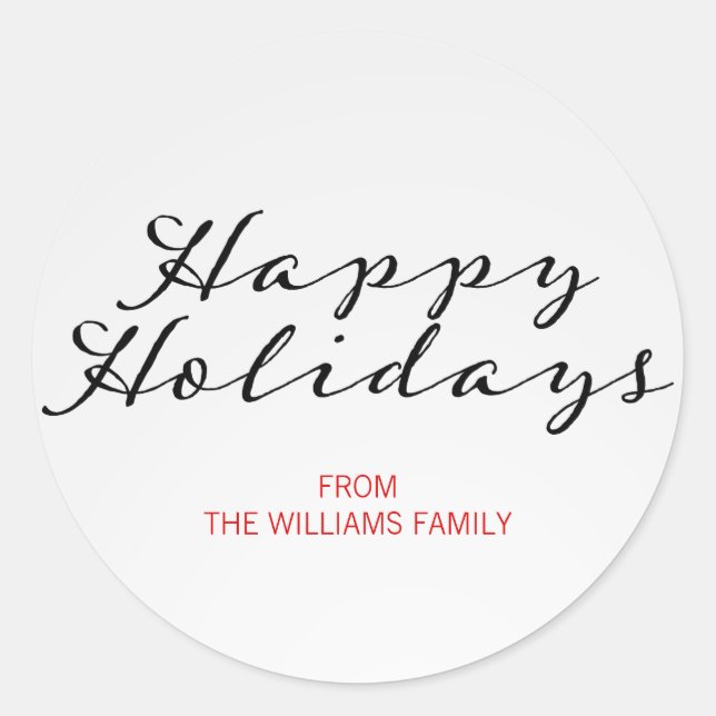 Sticker Classic Plaid Christmas Happy Holidays (Devant)