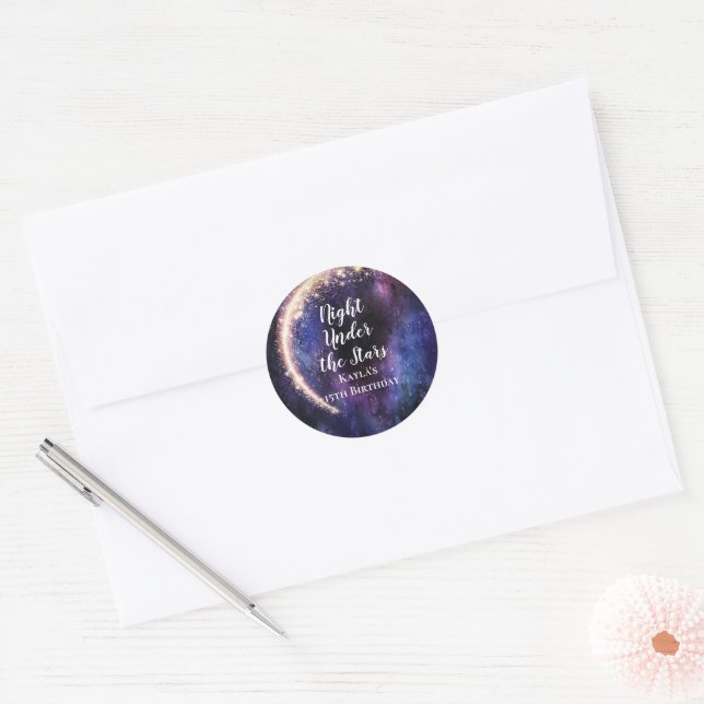 Sticker Classic Round Night Under the Stars (Enveloppe)