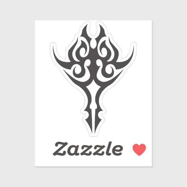 Sticker Classic Tattoo Inspired Line Art Design (Feuille)