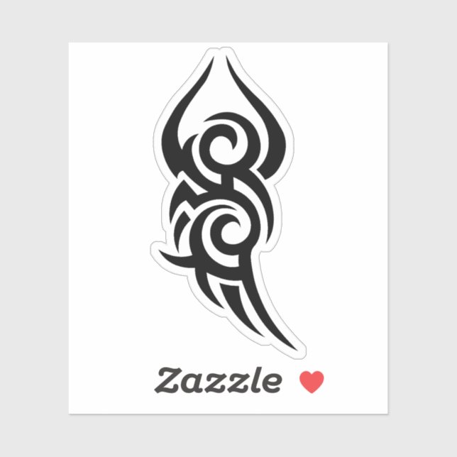 Sticker Classic Tattoo Inspired Line Art Design (Feuille)