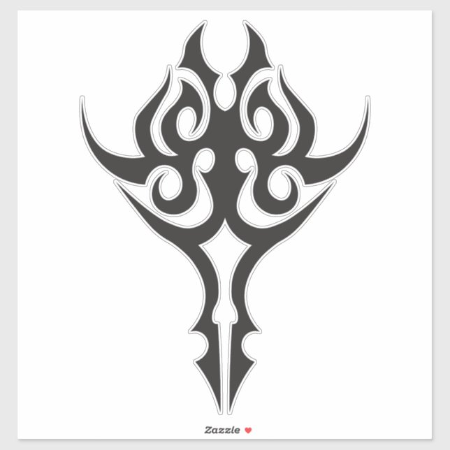 Sticker Classic Tattoo Inspired Line Art Design (Feuille)