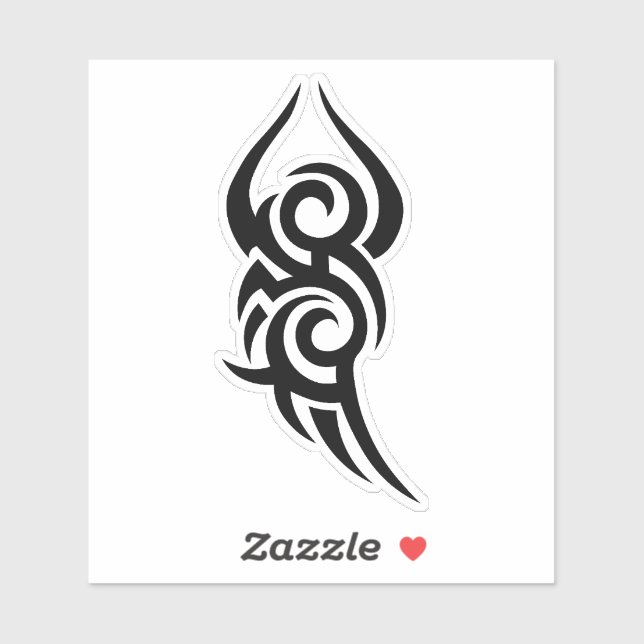 Sticker Classic Tattoo Inspired Line Art Design (Feuille)