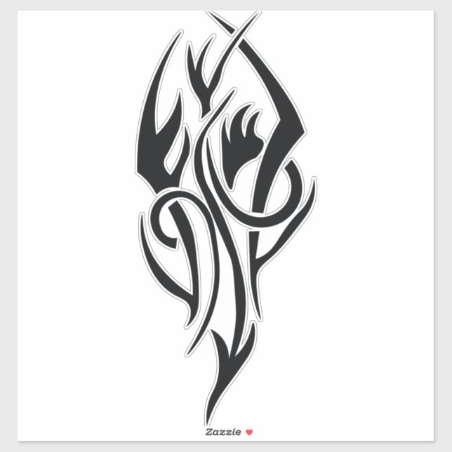 Sticker Classic Tattoo Inspired Line Art Design (Feuille)