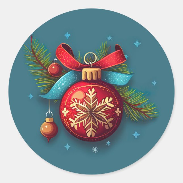 Sticker classique à billes de Noël (Devant)