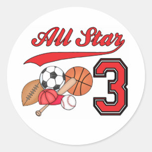 Sticker classique à rond pour tous les sports Star
