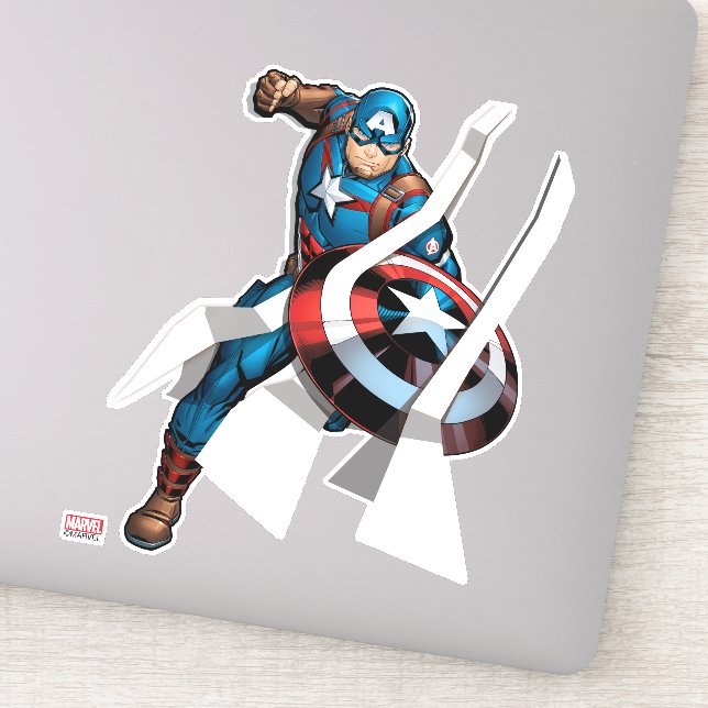 Sticker Classique Avengers | Capitaine Amérique avec des r (Détail)