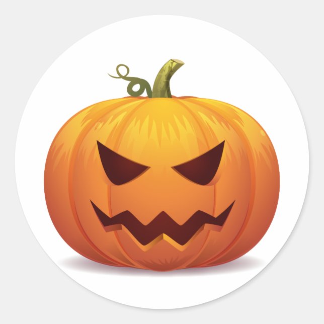 Sticker classique Citrouille d'Halloween jack-o-la (Devant)
