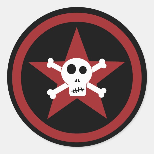 Sticker classique crâne et étoile (Devant)