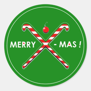 Sticker classique de Noël de hockey sur gazon