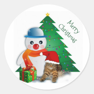 Sticker classique de Noël Joyeux personnalisable