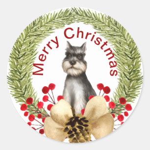 Sticker classique de Noël Schnauzer