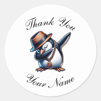 Sticker classique en Merci de pingouin