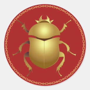 Sticker classique en or égyptien Scarab